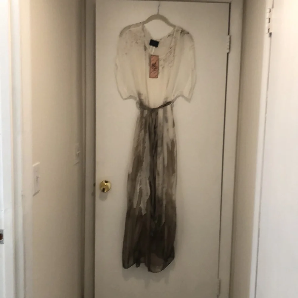 Flowy Grecian style maxi silk lined dress - Picture 5 of 10